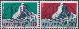 1965, Nr.433+434 "CH Alpen" mit ET-Voll-Stempel. Kat: 35.-