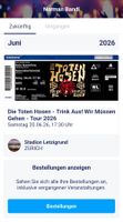 2 für 1 Tickets fürs "Die Toten Hosen"-Konzert (Startpreis)