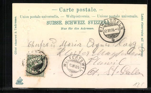Cartoline postali: Passepartout-Lithographie Einsiedeln, An – Usato da Berlin venduto da bartko-reher 1