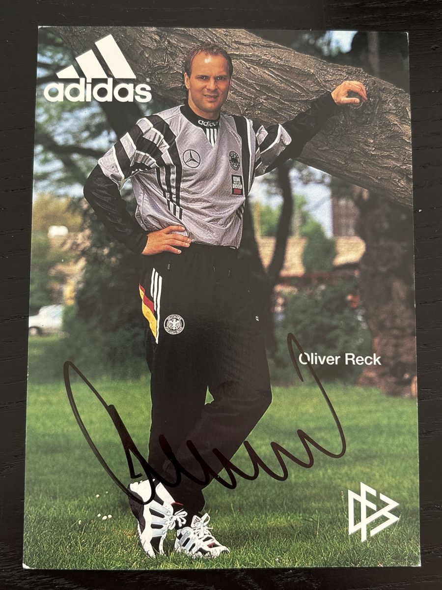 Autografi: Oliver Reck signierte Autogrammkarte – Usato da Uetendorf venduto da hoisle