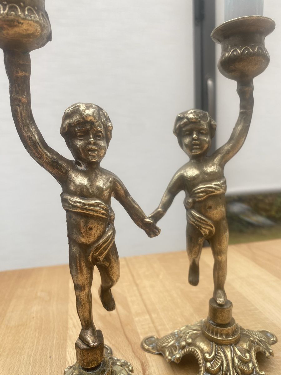 Portacandele: Barock Putto Kerzenständer – Usato da Wiesendangen venduto da argon03 4