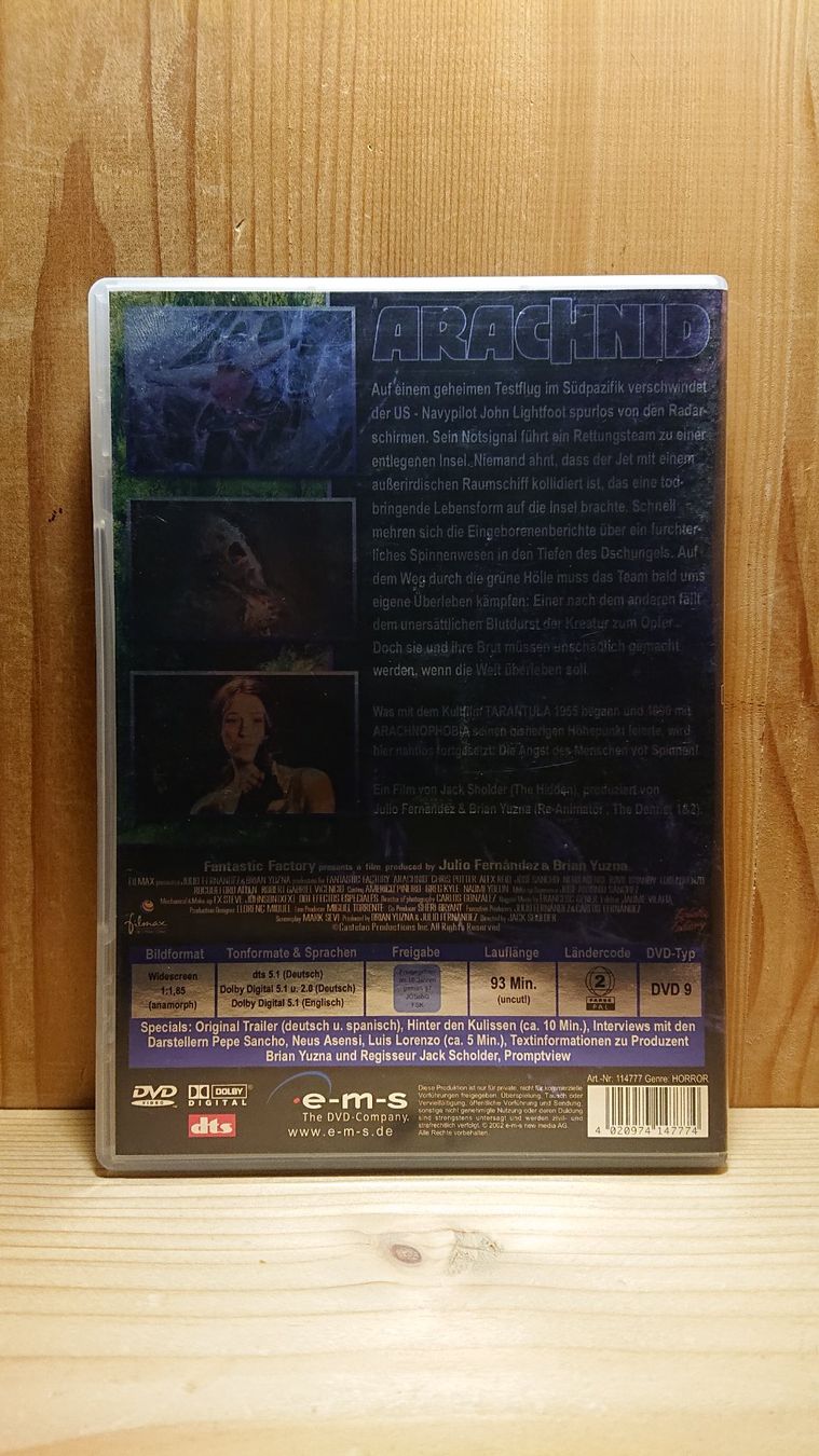 Tutti i DVDs: ARACHNID DVD – Usato da Wilderswil venduto da Exebub 1
