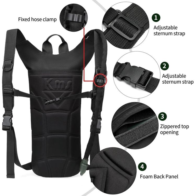 Outplea Sac Hydratation 20L Avec Réservoir 3L - Sac Eau Tactique Randonnée Running Équitation