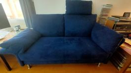 Hochwertiges zweiplätziges Sofa Alcantara blau
