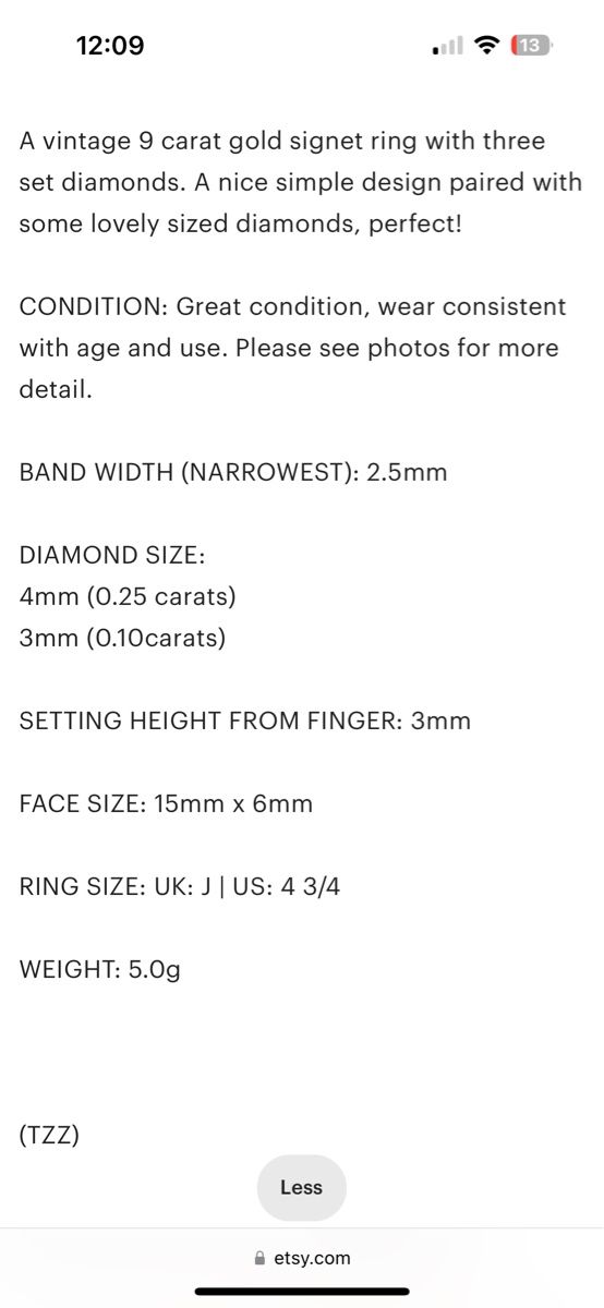 Anelli: Vintage Gold and Diamond Ring 49 – Usato da Zürich venduto da CanBC 6