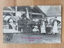 Echtfotokarte Militär Schweiz Feldküche Grenzbesetzung 1914