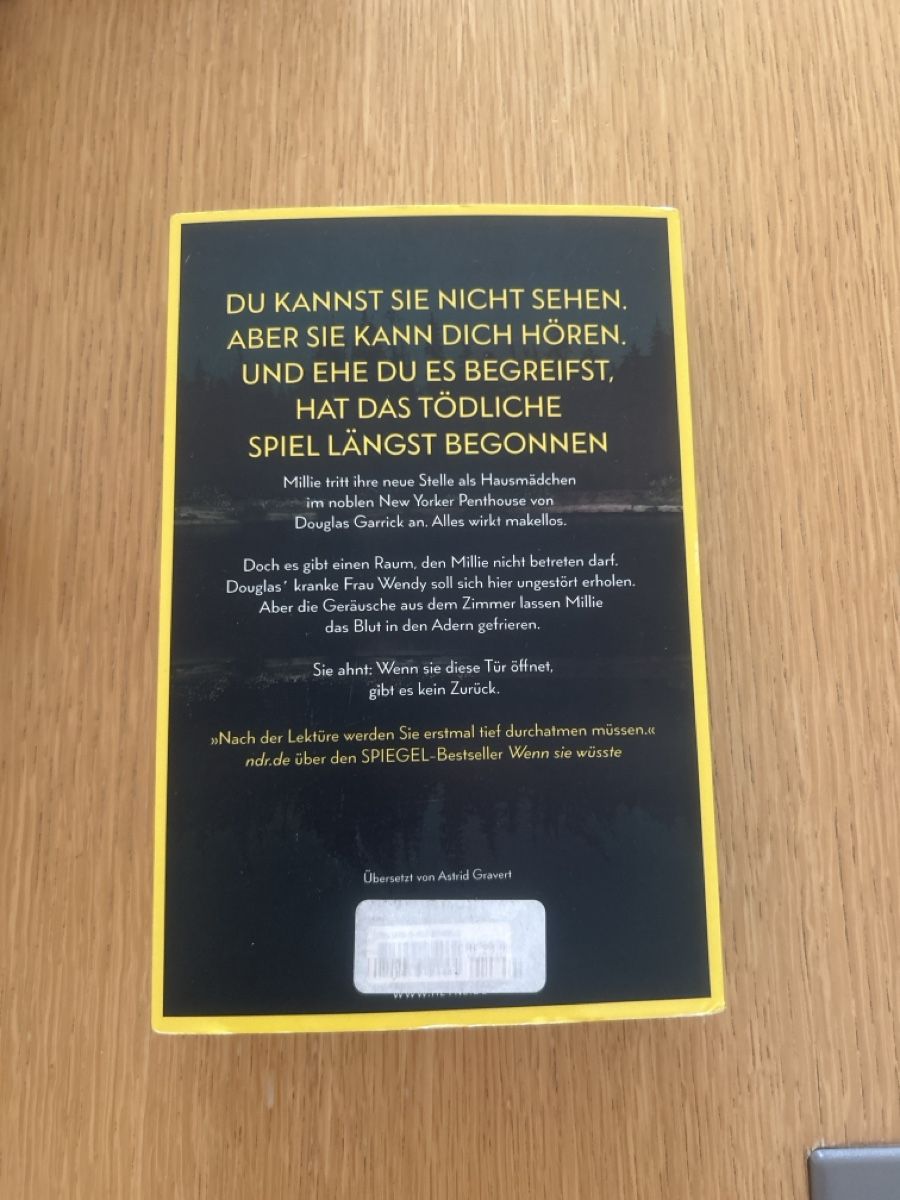 Libri: Buch SIE KANN DICH HÖREN Thriller Freida McFadden – Usato da Oberdorf SO venduto da Larissa111 1