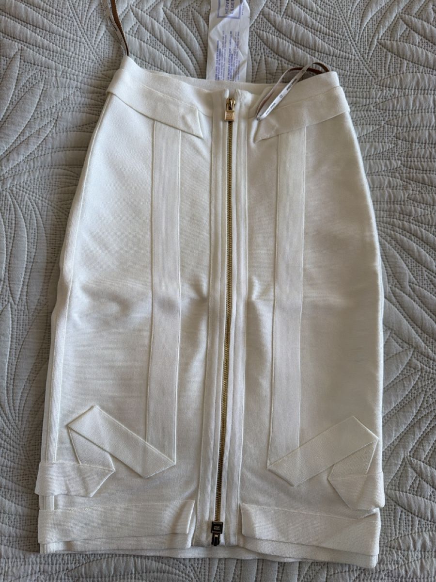 Jupes: Jupe Herve Leger blanche fermeture éclair taille XS – Neuf (Voir description) à Les Acacias par Janar 1