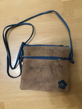 Korktasche Schultertasche Portomara blau braun