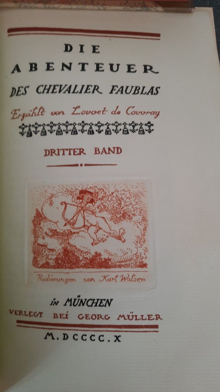 Libri: DIE ABENTEUER  DES CHEVALIER FAUBLAS, 4 Bände numer. Exempla – Usato da zürich venduto da gabab 7