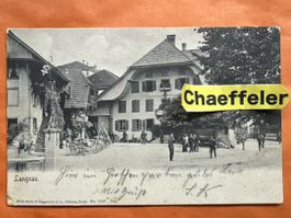 Alte Ansichtskarte Langnau, Hotel Hirschen 1903, Top Zustand