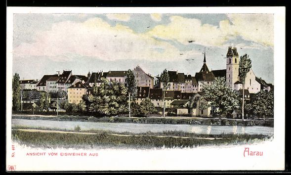 Cartes postales: AK Aarau, Ansicht vom Eisweiher aus – D'occasion à Berlin par bartko-reher