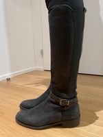 Schwarze Lacoste Lederstiefel Damen Gr. 39