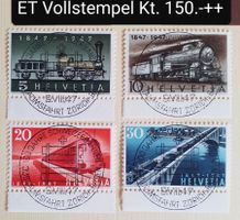 MA220) 1947, 100 Jahre Eisenbahn ET Vollstempel Kt. 150.-++