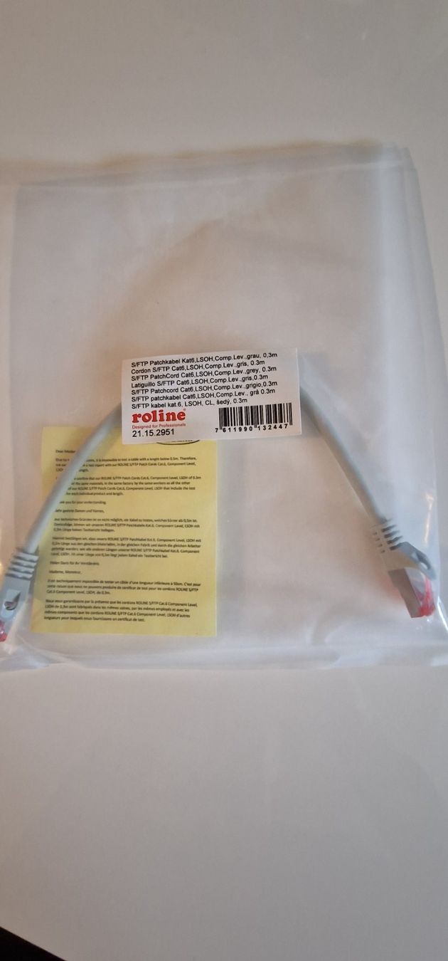 Cavi: Roline Patchkabel Kat6, LSOH, Comp.Lev., grau, 0.3m – Nuovo e nell'imballaggio originale da Ziefen venduto da Ringwraith
