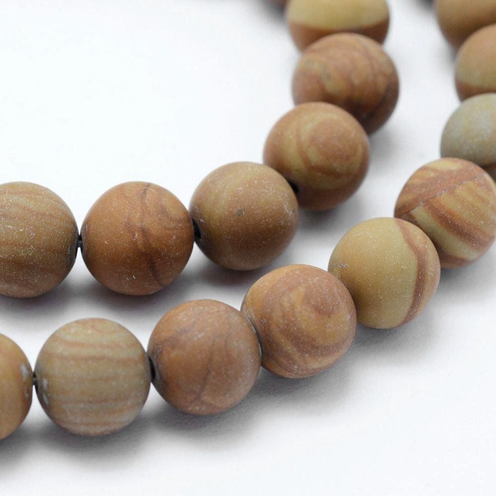 Fossili: Holz versteinert  matt 10mm 1 Strang – Nuovo (secondo la descrizione) da Alpnachstad venduto da perlengaby