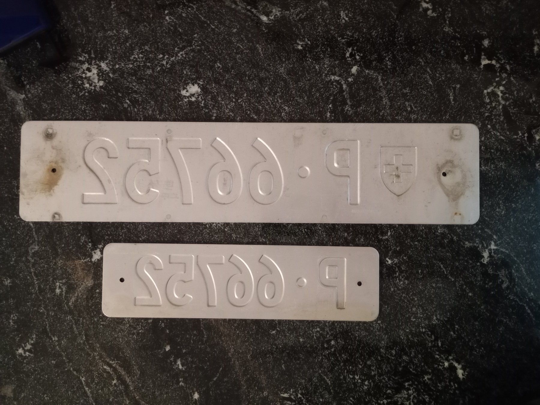 Schilder: 2x Nummernschild PTT Post ausrangiert 66752 – Gebraucht aus Küttigen von Melisch1000 1
