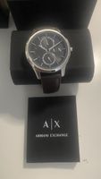 Armani Exchange Uhr dunkelbraunes Lederarmband mit Box