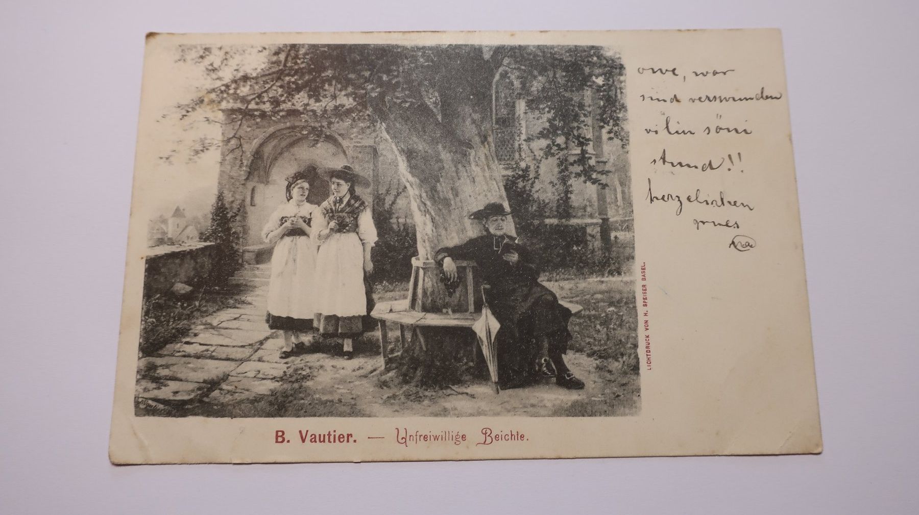 Ansichtskarten: B. Vautier  - Unfreiwillige Beichte  1902 – Gebraucht aus Cormoret von Pascalll2001 1