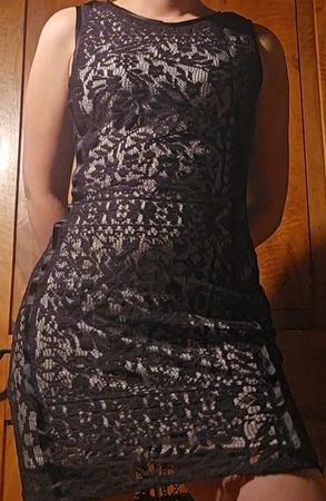 Kleid mit Spitzenlook, Grösse M