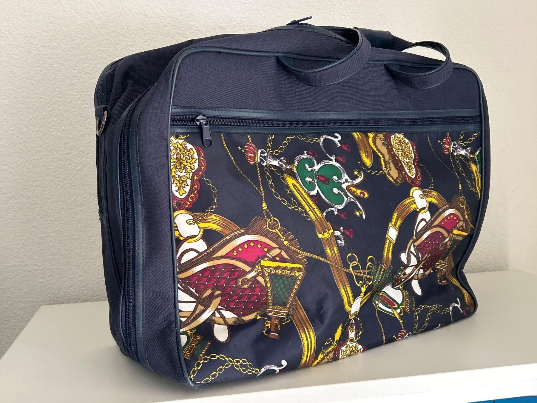 Borse da donna: Reisetaschen Set Dunkelblau mit Muster – Usato da Brunnen venduto da Nala2929 6