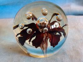 Vintage Murano Briefbeschwerer dunkelrote Blume Paperweight