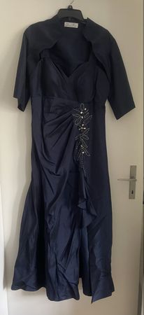Elegantes Abendkleid mit Jäckli, Grösse 44, Dunkelblau