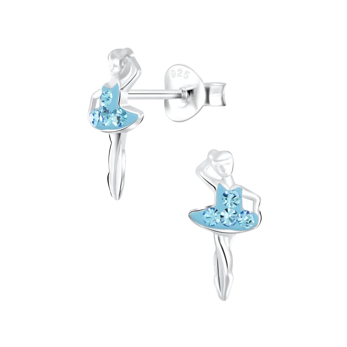 Orecchini pendenti & Orecchini a lobo: Kinder Ohrringe blaue Kristall BALLERINA 925 Silber – Nuovo e nell'imballaggio originale da Stallikon venduto da Bergli18 1
