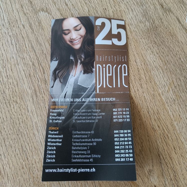 Gutschein Hairstylist Pierre 25. Kaufen auf Ricardo