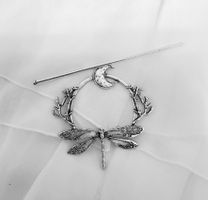 Haarnadel Haar Libelle Vintage Viking Style Silber