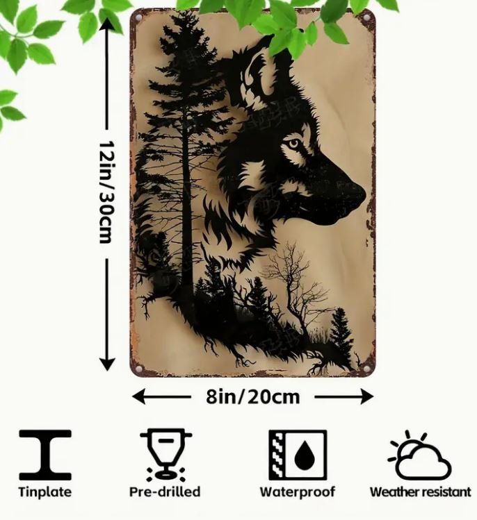 Insegne: Aluschild mit Wolf (20x30 cm) – Nuovo e nell'imballaggio originale da Langenbruck venduto da Gumsi 2