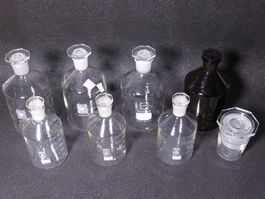 8 x Apothekerglasflaschen Schott Duran/ Borosilikat