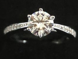 Bague en Argent 925 avec Moissanite T.54 GRA Certification