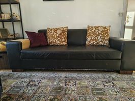 Kunstleder Sofa schwarz gebraucht