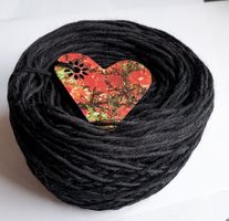 50 g Merinowolle, schwarz