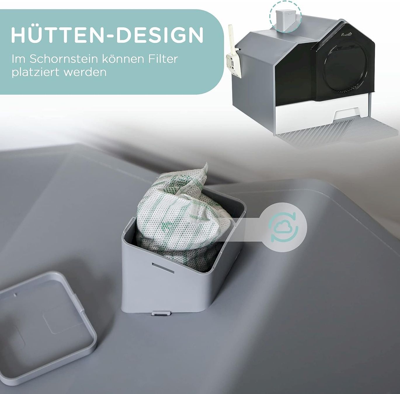 Pflegeprodukte & Putzartikel: PawHut Katzentoilette Grau + Weiß – Neu und originalverpackt aus Bottighofen von zaap 3