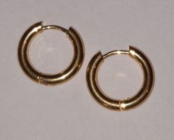 Goldfarbige Creolen Ohrringe Durchmesser ca. 14mm