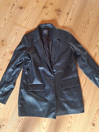 Damen Blazer Kunstleder schwarz Grösse M guter Zustand
