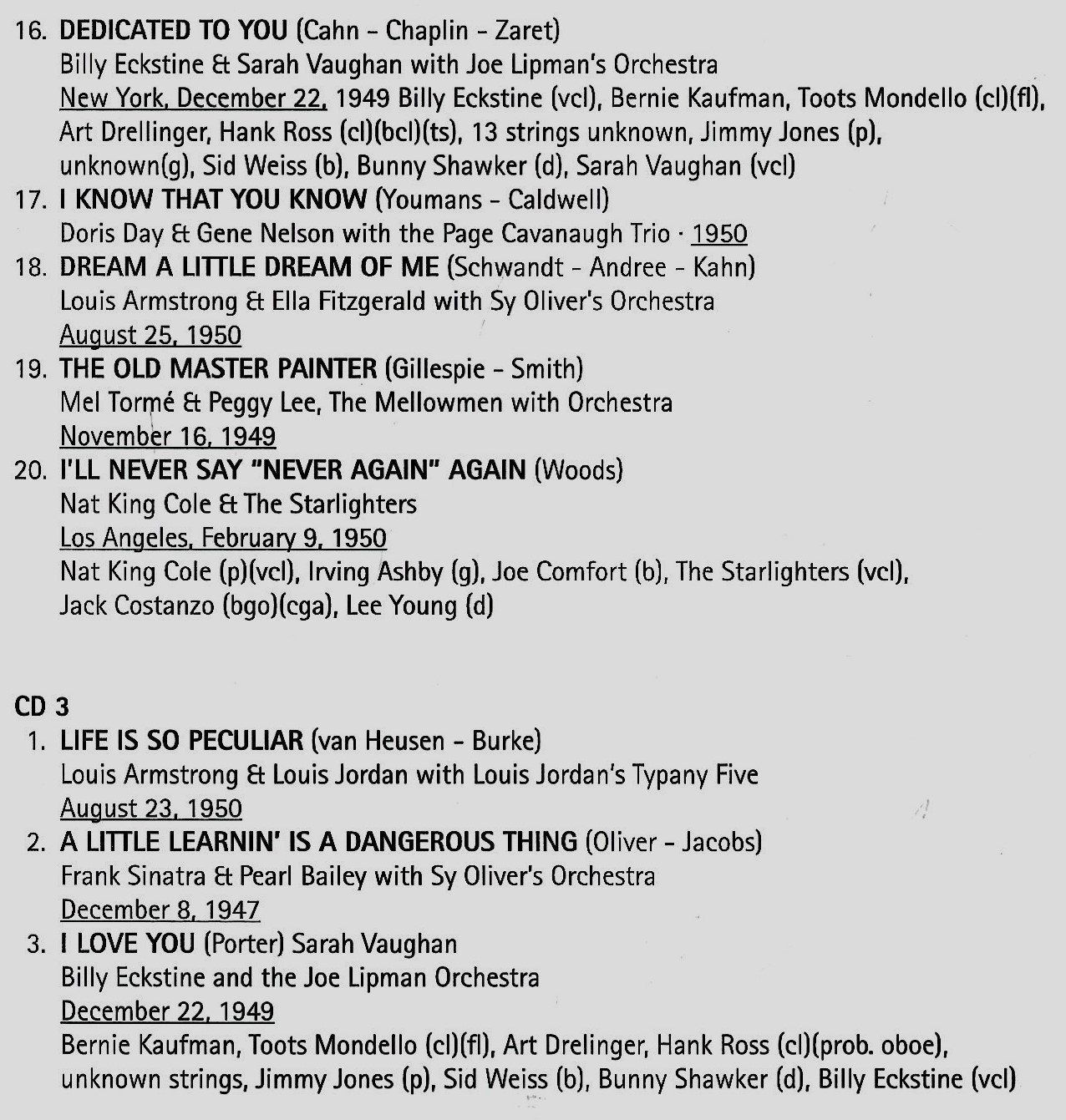 CDs: Jazz DUETS  Sinatra Holiday Fitzgerald Armstrong  4CD SET – D'occasion à Kandergrund par Sososo 5
