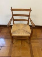 Tessiner Armlehnsessel Holz Strohgeflecht