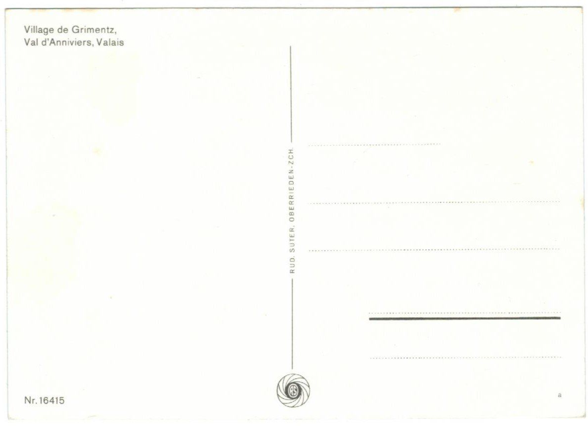 Cartoline postali: AK Village de Grimentz – Usato da Zürich venduto da Tolima194 1