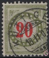20 Rp. Portomarke mit ABART / Plattenfehler