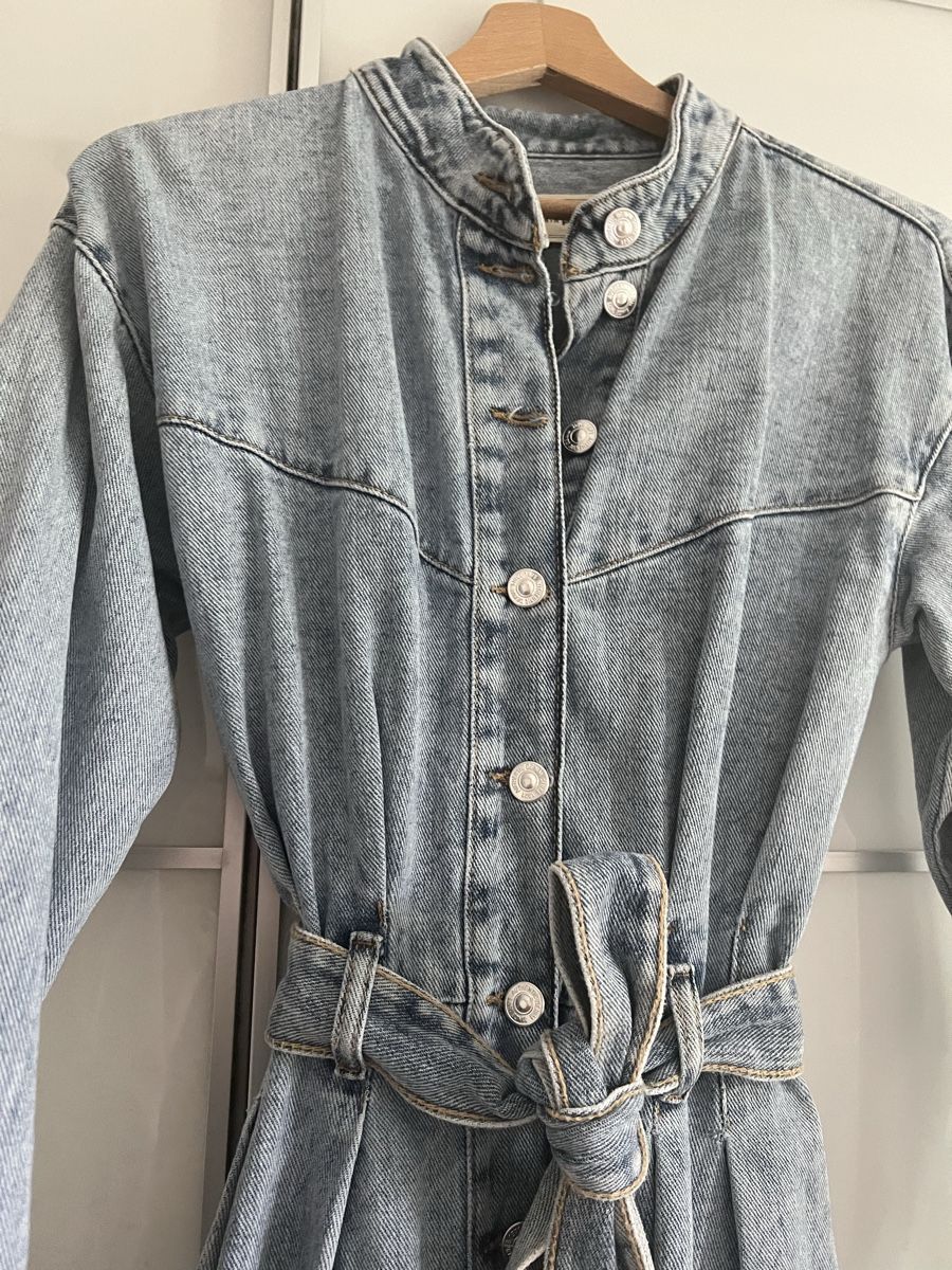 Kleider: Light Wash Denim Button Front Belted Dress Size M - Spring S – Neu (gemäss Beschreibung) aus Zürich von tra_wl8x 1