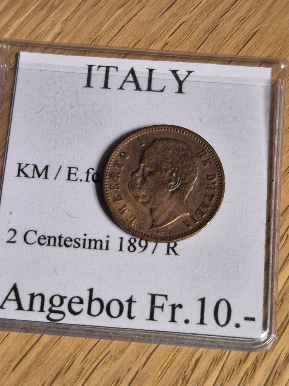 Alle Münzen: Italien - 2 Centesimi 1897 - selten! – Gebraucht aus Mels von Goldenfalcon 1