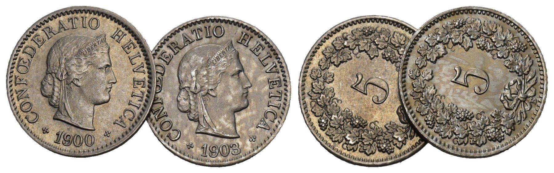 Toutes les monnaies: Schweiz 1900 + 1903 – D'occasion à Bern par numismatictops
