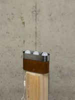 Vintage Space Age Tischleuchte Holz Chrom | Lampada