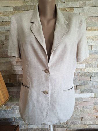 Veste en Lin à manche courte -Grège - Benetton– Gr. M