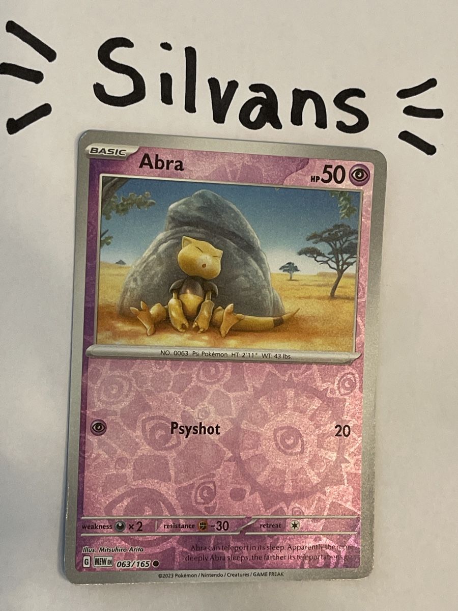 Pokémon Carte collezionabili: Abra Reverse Holo 063/165 MEW 151 Englisch – Nuovo (secondo la descrizione) da Wil SG venduto da Silvans