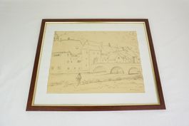 Bild - "Dorfeingang & Brücke"  ca. 44 x 54 cm