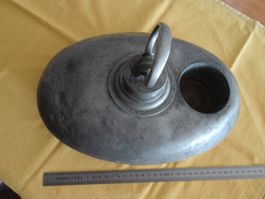 antike Zinn Bettflasche sign. Oechslin, Schaffhausen, 1860